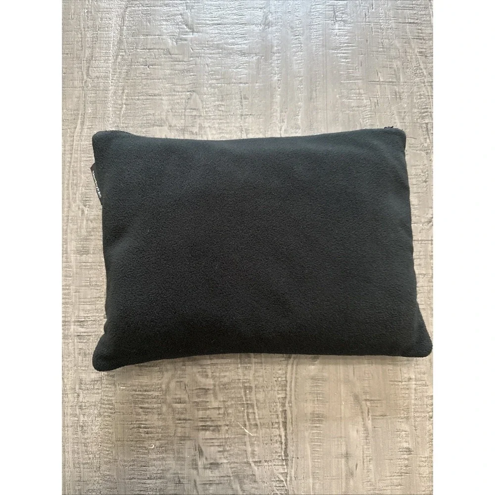 Bloomingdale's black travel or comfort kit Bag,  blanket, sleep mask pillow comb